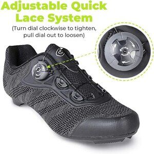 Gavin Pro Road Cycling Shoe, Quick Lace 3 Bolt Road Cleat Compatible 7 W/6 M NEW